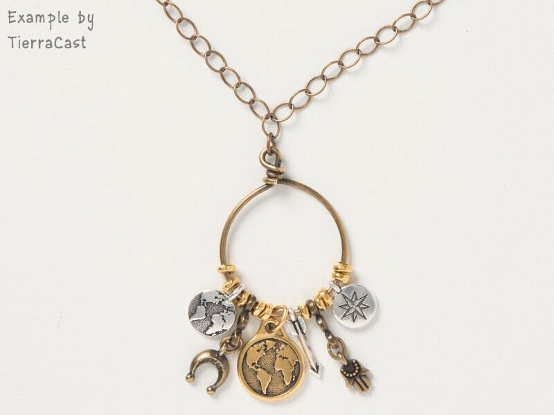 Mini Naja Charm Tierracast Antique Gold Charms Harvest Etsy