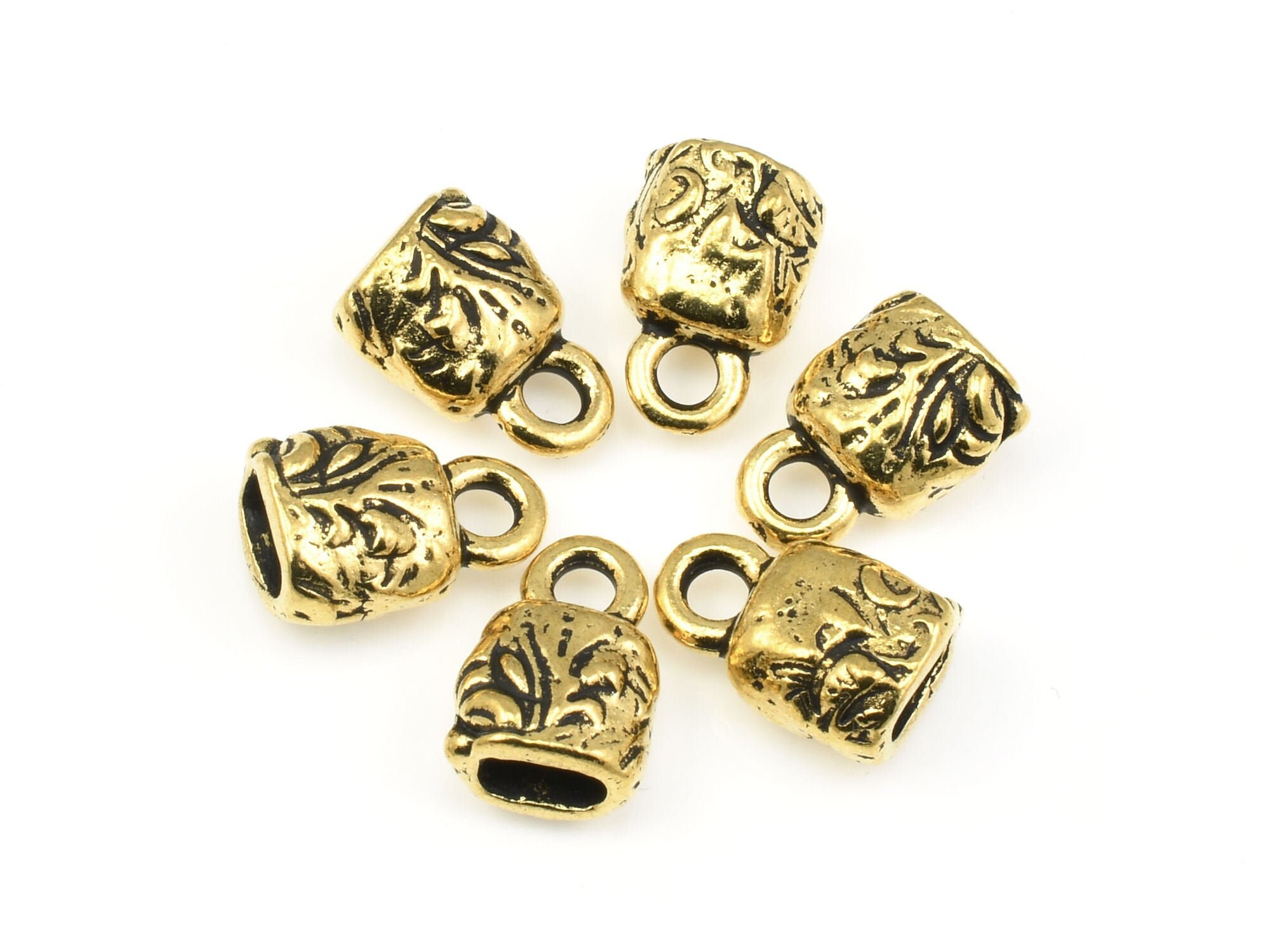 thumbnail image 2 of 50pcs Antique Bronze Brass Necklace Cord Crimp End Caps – 10x6x5.5mm, Jewelry Findings 2 of 4