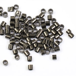 500 Pieces 2mm Magical Crimps by the Bead Smith Assorted Silver Gold Copper Gunmetal Crimp Tube Bead Findings FB17 image 5