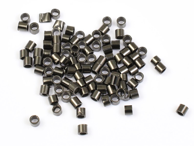 500 Pieces 2mm Magical Crimps by the Bead Smith Assorted Silver Gold Copper Gunmetal Crimp Tube Bead Findings FB17 image 5