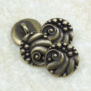 12mm Antique Brass Button Finding TierraCast Czech Round Button Clasp Finding Bronze Findings for Leather Jewelry 4 or More Pieces P1495 image 2