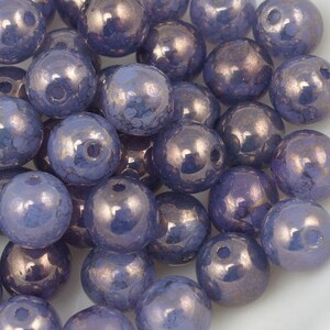 50 Milky Alexandrite Moon Dust 6mm Round Beads Lavender Lilac Violet Purple Beads Czech Glass Druks image 3