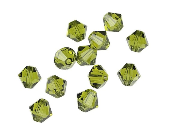 12 OLIVINE 6mm Bicone Beads Swarovski Beads Article 5328 6mm Beads Olive Green Pine Dark Moss Green Crystal Beads for Jewelry Making Etsy Canada
