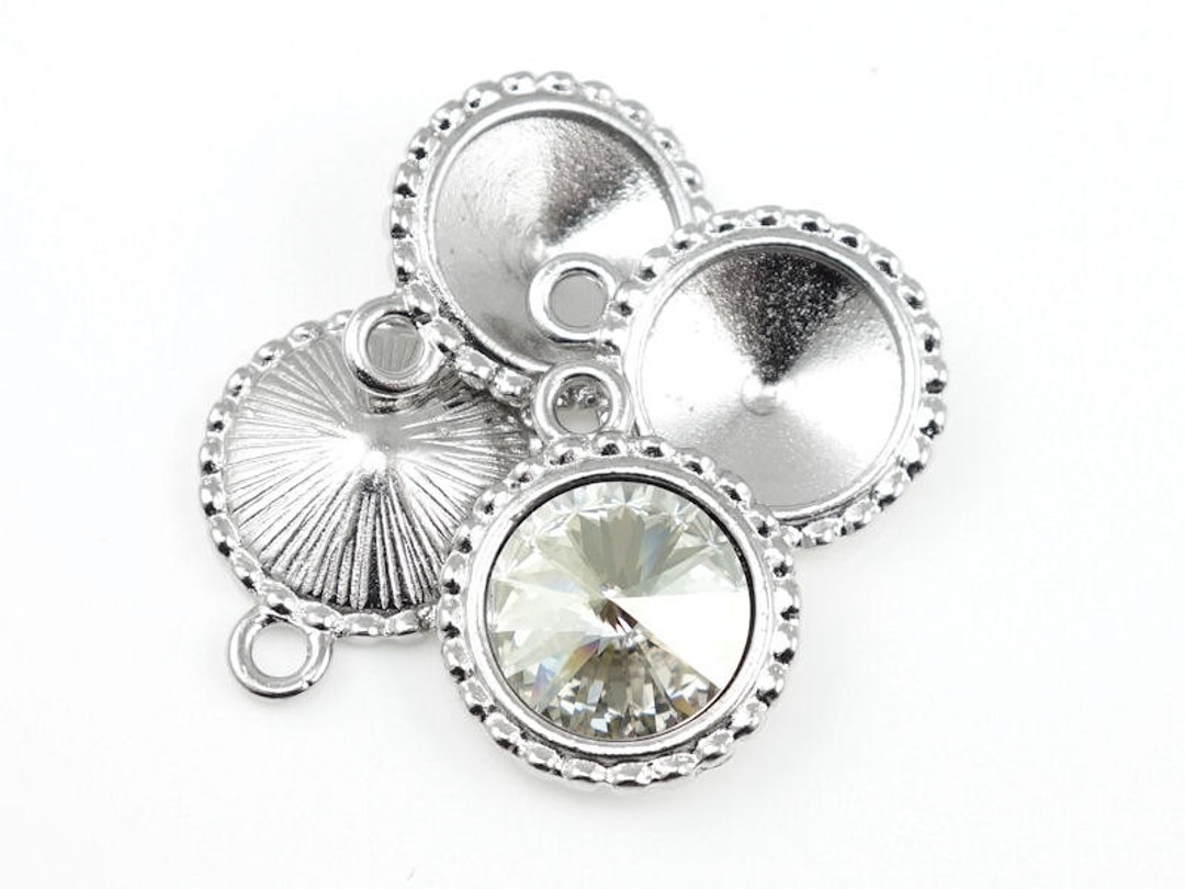 12mm Rivoli Setting Rivoli Charm for 12mm Swarovski Rivolis Tierracast ...