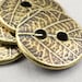 Antique Brass Button Findings Bronze Buttons Tierracast LEAF BUTTON ...