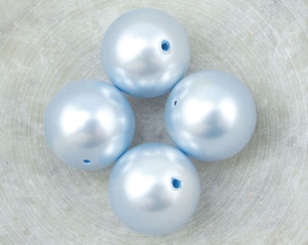 12mm LIGHT BLUE Swarovski Pearl Beads - Pastel Baby Blue Swarovski Crystal Pearls - 5810 12mm Pearls