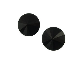 10.5mm JET BLACK Swarovski Rivoli Stones 10.7mm 11mm Size 47ss Article 1122 Jet Black Onyx