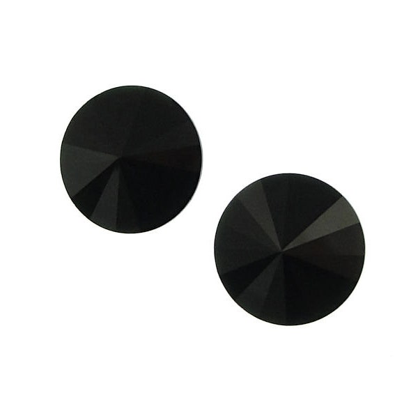 10.5mm JET BLACK Swarovski Rivoli Stones 10.7mm 11mm Size 47ss Article 1122 Jet Black Onyx