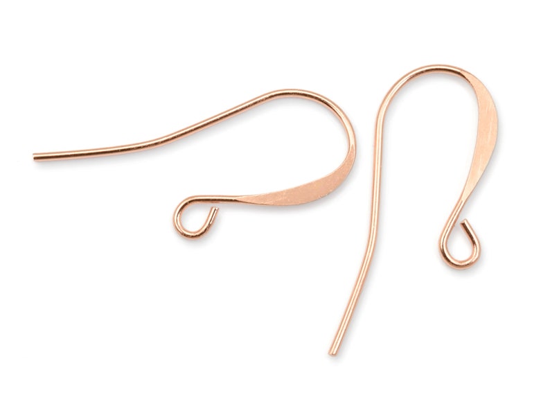 48 Copper Earring Wires Tall French Hooks Plated Bright Copper Ear Findings Copper Jewelry Supplies FB1 image 2