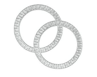 Extra Large Textured Metal Ring Circle Pendants - White Bronze Finish (Silver Color) Rings - 1 1/4" Radiant Ring by TierraCast Pewter (P632)