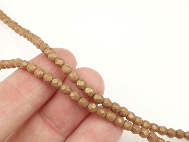 Dark Tan Autumn Fall Colors 50 4mm Firepolish Beads PACIFICA MACADAMIA 4mm Faceted Czech Glass Beads Opaque Medium Brown Beads