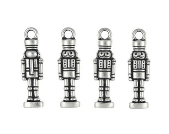 Nutcracker Charms Antique Silver Christmas Charms TierraCast Christmas Past Collection P1060