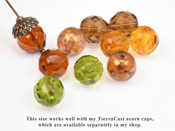 10 Piece Assortment of 10mm Czech Glass Beads Topaz Brown and Green 10mm Round Beads Czech Glass Mix for Fall Autumn Jewelry Etsy