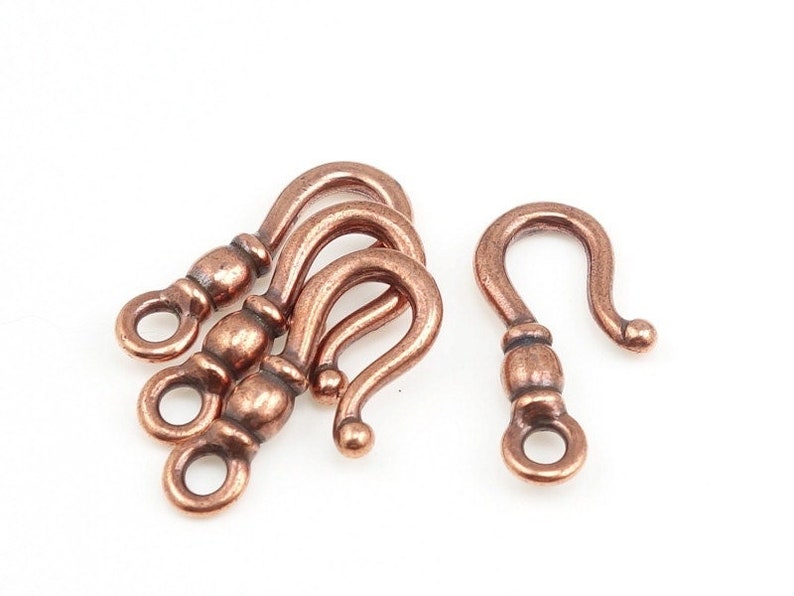 TierraCast CLASSIC HOOK Antique Copper Clasp Findings Hook Clasp Necklace Findings Bracelet Findings 19mm Basic Clasp Hook PF405 image 1