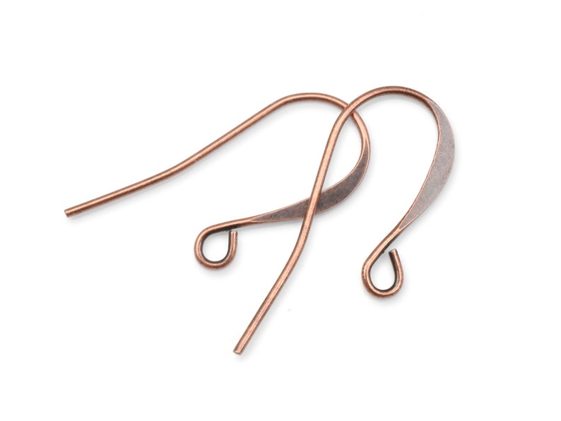 144 Antique Copper Plated Earring Wires Matte Dark Copper Plated Earring Findings Tall French Hooks Earring Hooks Wires FB1 Bild 2