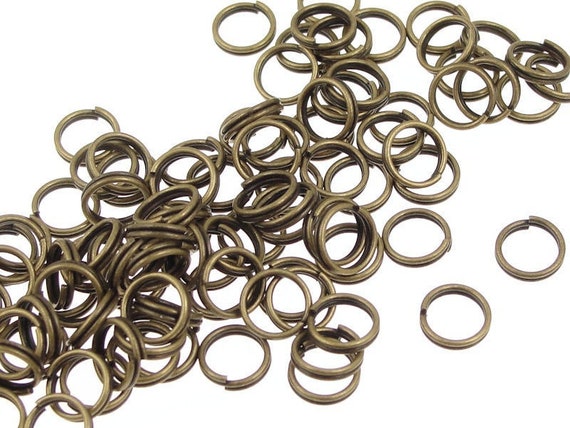 100 Antique Brass Split Ring Findings 6mm Bronze Split Rings for