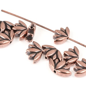 TierraCast Lotus Bead Antique Copper Beads with Lotus Flower Yoga Beads for Meditation Jewelry Zen Eastern Spiritual Beads P1754 immagine 3