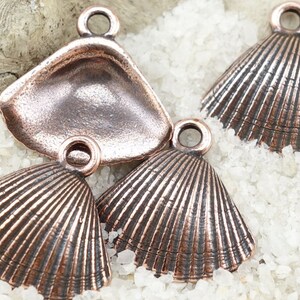 Antique Copper Charms Seashell Charms 18mm Sea Shell Pendant TierraCast Shell Charms Beach Charms Summer Charms Ocean Sea Nautical P1299 image 2