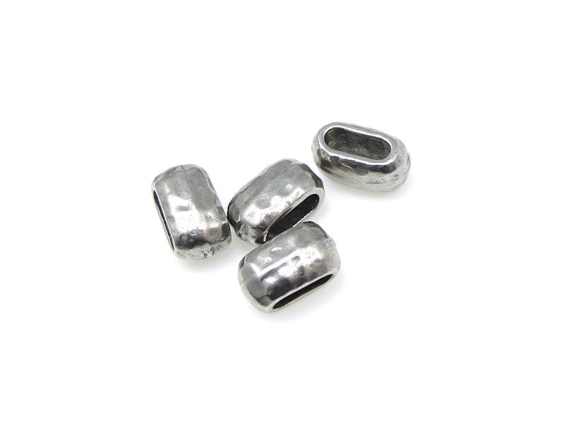 Hammertone Barrel Leather Crimp Beads 6mm x 2mm ID TierraCast Leather…