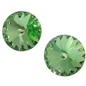 14mm PERIDOT Swarovski Rivoli Stones Article 1122 14mm Swarovski Crystal Light Green Rivolis