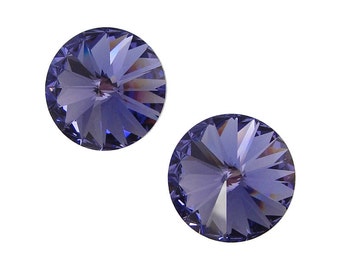 14mm TANZANITE Rivolis Swarovski Rivoli Stones Article 1122 14mm Cristal Swarovski Pervenche Violet Lavande Lilas