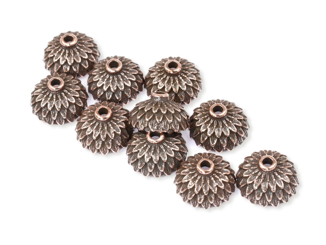 Antique Copper Acorn Bead Caps for 8mm or 10mm Beads Tierracast Acorn