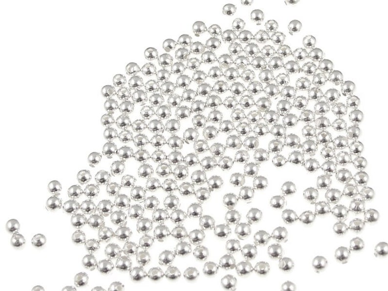 250 2mm Round Silver Beads Silver Plated Rounds Silver Ball Beads Spacer Beads Tiny Little Silver Spacer Beads FS87 image 1