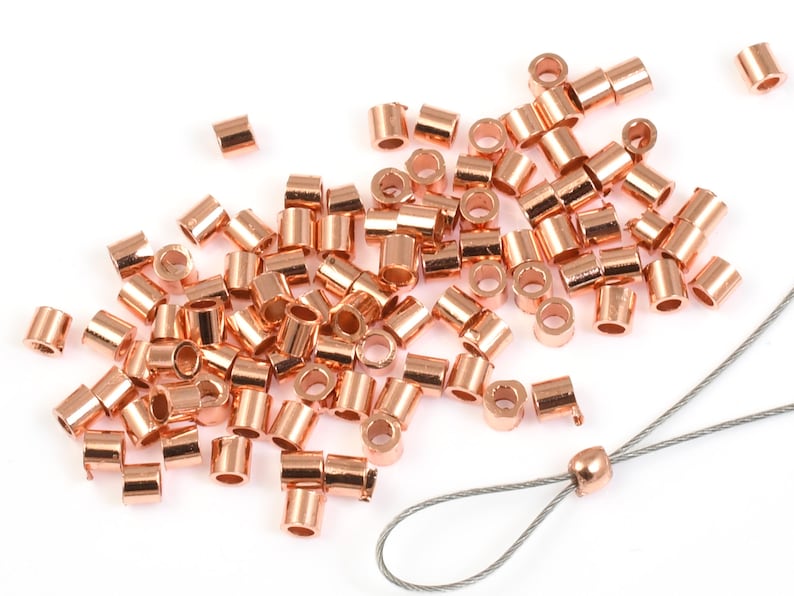 500 Pieces 2mm Magical Crimps by the Bead Smith Assorted Silver Gold Copper Gunmetal Crimp Tube Bead Findings FB17 image 4