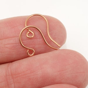 144 Copper Earring Hooks Solid Copper Ear Findings Small Fishhook Earring Wires in Raw Bright Copper Findings French Hook FSC8 image 3