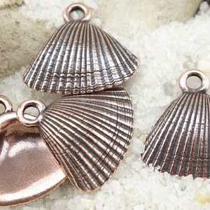 Antique Copper Charms Seashell Charms 18mm Sea Shell Pendant TierraCast Shell Charms Beach Charms Summer Charms Ocean Sea Nautical P1299 image 1