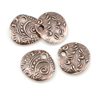 Bohemian Charms Antique Copper Charms TierraCast 5/8 JARDIN Charms Flower Nature Woodland Fern Woodland P1741 image 2