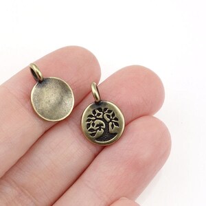 Antique Brass Charms Brass Tree of Life Charms TierraCast TREE Charm You Collection Mini Pendant Bronze Charms Yoga Charms Mindfulness P1325 image 3