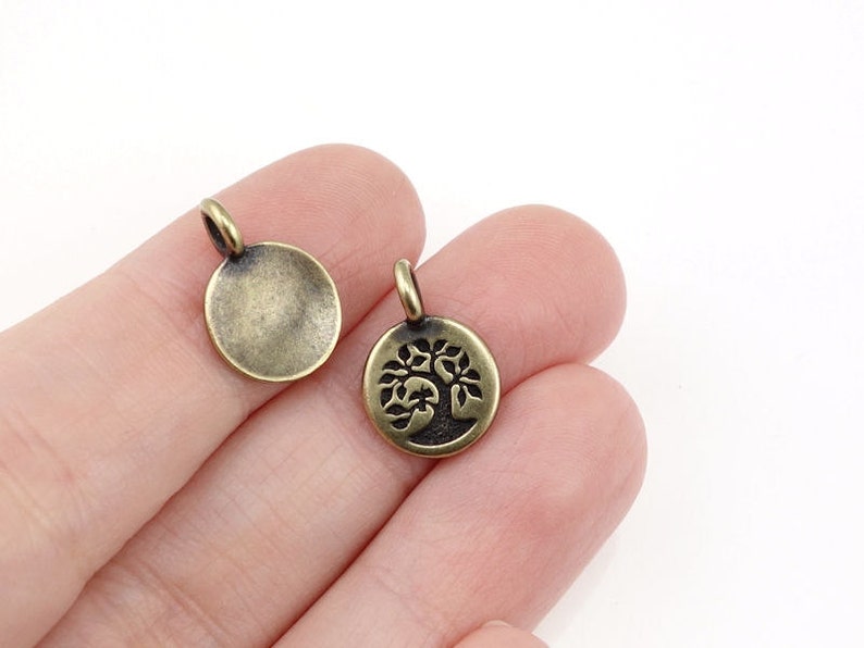 Antique Brass Charms Brass Tree of Life Charms TierraCast TREE Charm You Collection Mini Pendant Bronze Charms Yoga Charms Mindfulness P1325 image 3