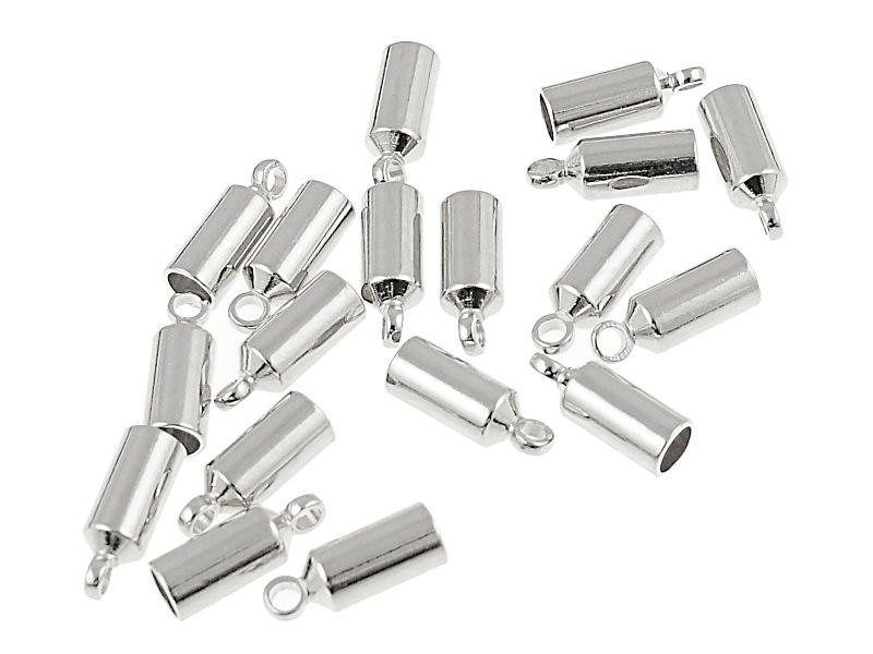 Kumihimo Cord End 18 Silver Plated 3mm Small Cord End Caps Kumihimo S…