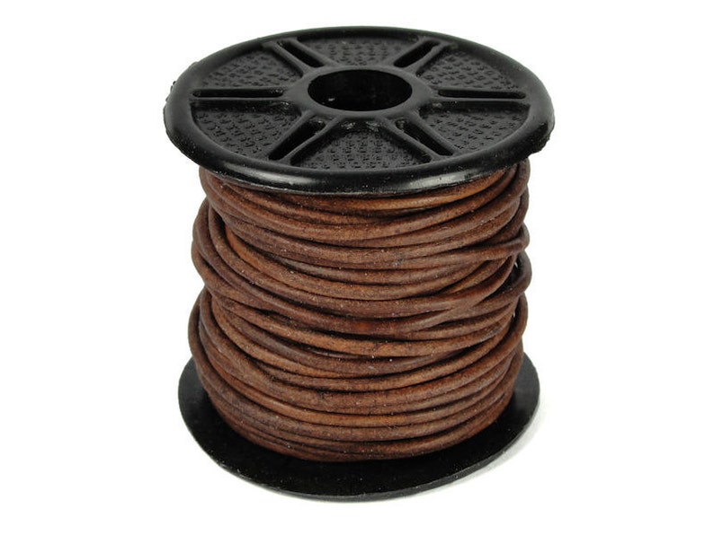 1.5mm Leather Cord 10 Meter Spool Red Brown Leather Lace Natural Dye Leather Cord Wrap Bracelet Supplies image 1