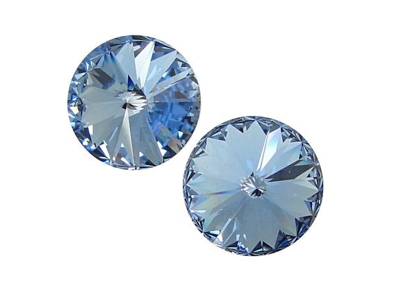 LIGHT SAPPHIRE 14mm Rivolis Swarovski Rivoli Stones Article 1122 14mm Swarovski Crystal Light Blue Ice Blue