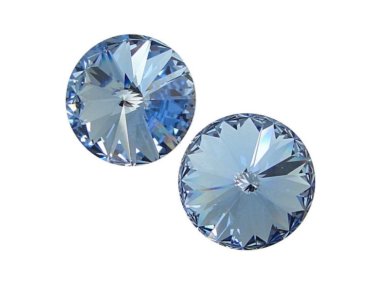 LIGHT SAPPHIRE 14mm Rivolis Swarovski Rivoli Stones Article 1122 14mm Swarovski Crystal Light Blue Ice Blue image 1