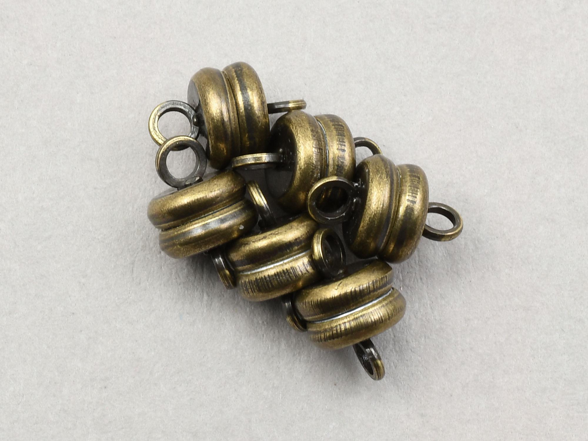 6+ Magnetic Clasp Findings - 6mm X 9mm ANTIQUE BRASS Mag Clasp Sets ...