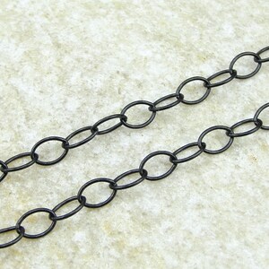 Black Chain TierraCast Chain Matte Black 5mm x 6mm Cable Chain Medium Large Fine Link Jewelry Chain 20-0825-13 image 2