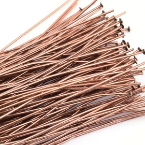 144 3&quot; Antique Copper Headpin Findings Dark Copper Plated Head Pin 21 G 3 Inch Headpins 21 Gauge Long Tall Headpins (FB4ACP)