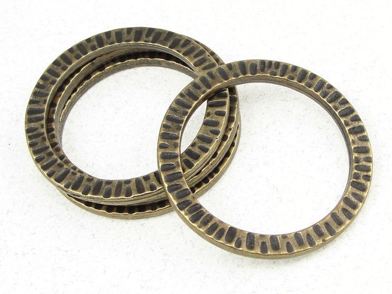 Large Brass Rings TierraCast RADIANT RING Antique Brass Oxide Tierra Cast 1 1/4 Textured Metal Ring 32mm Diameter PA31 image 1