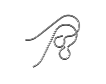 10 Grey Niobium Earring Wires - Charcoal Grey Ear Findings - Niobium Findings - French Hook Ear Wires Hypoallergenic (PH38)