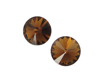 10.5mm SMOKED TOPAZ Rivolis Swarovski Rivoli Stones 10.7mm Size 47ss Article 1122 Dark Brown Chocolate