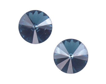 12mm Rivolis MONTANA BLUE Swarovski Rivolis Article 1122 12mm Dark Blue Navy Montana 12mm Crystal Rivoli Stones