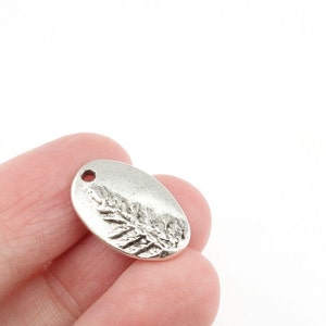 Redwood Tree Charm Silver Charms Antique Silver Pendant Nature Woodland Rustic Jewelry Charms for Jewelry Making 21mm x 13mm Single Sided image 3