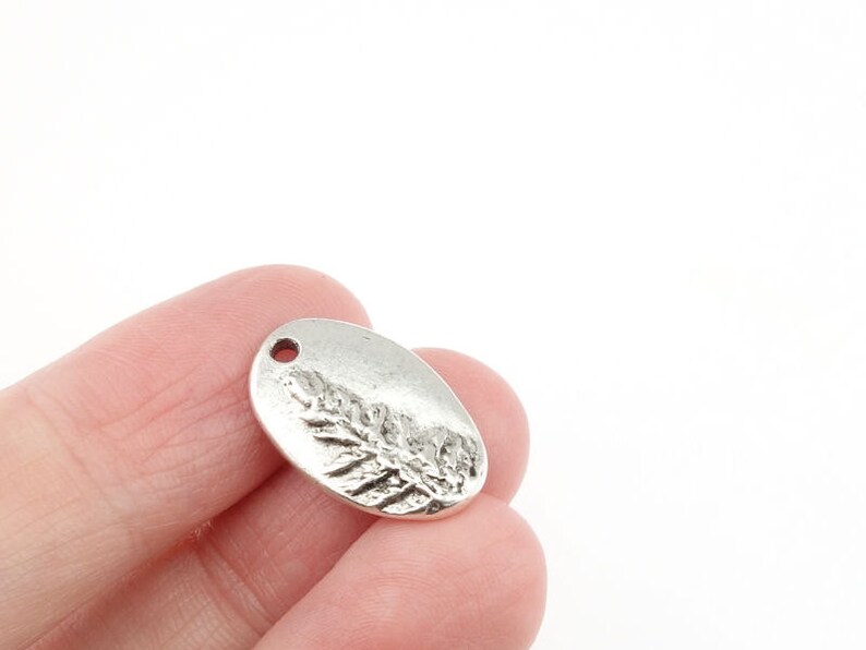 Redwood Tree Charm Silver Charms Antique Silver Pendant Nature Woodland Rustic Jewelry Charms for Jewelry Making 21mm x 13mm Single Sided image 3