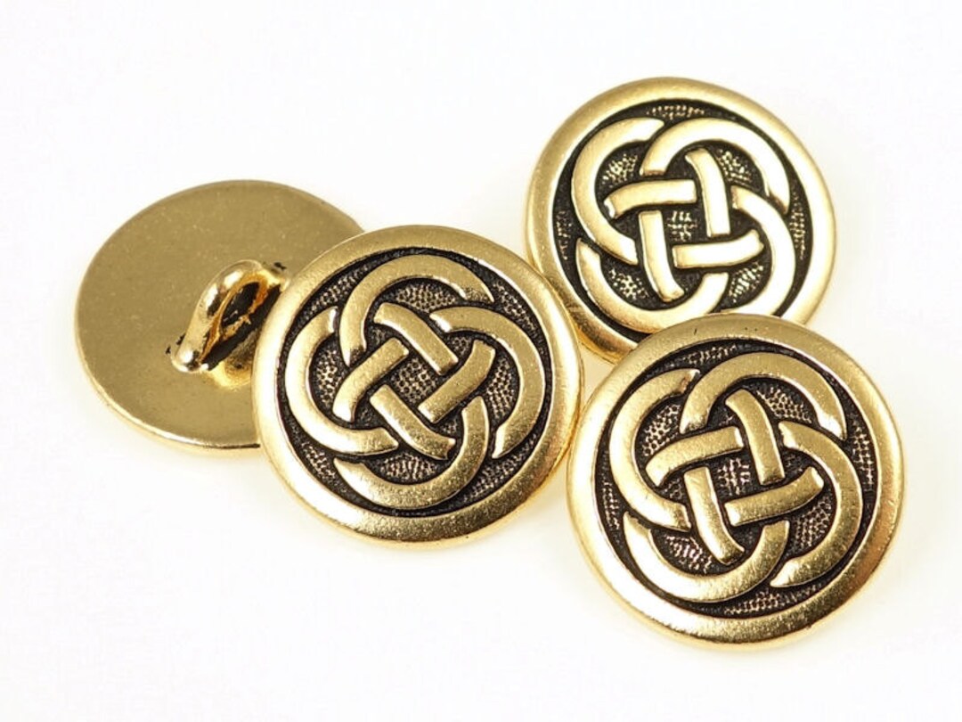 Gold Button Findings Celtic Knot Buttons Clasp Findings 16mm Tierracast ...