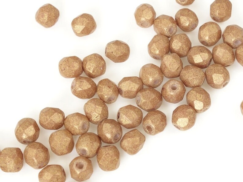Dark Tan Autumn Fall Colors 50 4mm Firepolish Beads PACIFICA MACADAMIA 4mm Faceted Czech Glass Beads Opaque Medium Brown Beads