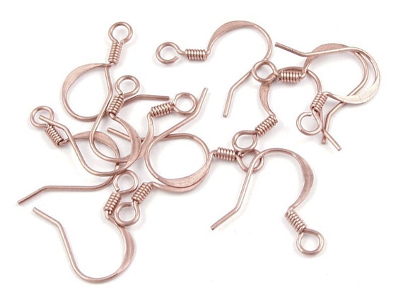 Fish Hook Earwire w/ Spring & Bead, Copper-Plated (72 Pieces