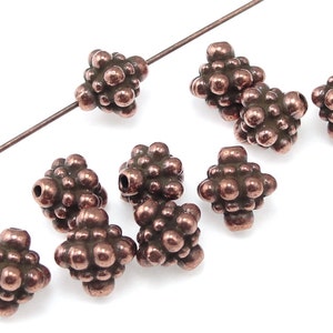 Antique Copper Beads Copper Bali Beads TierraCast PAMADA Beads 8mm Beaded Bicone Shape Jewelry Beads for Jewelry Making  (PS121)